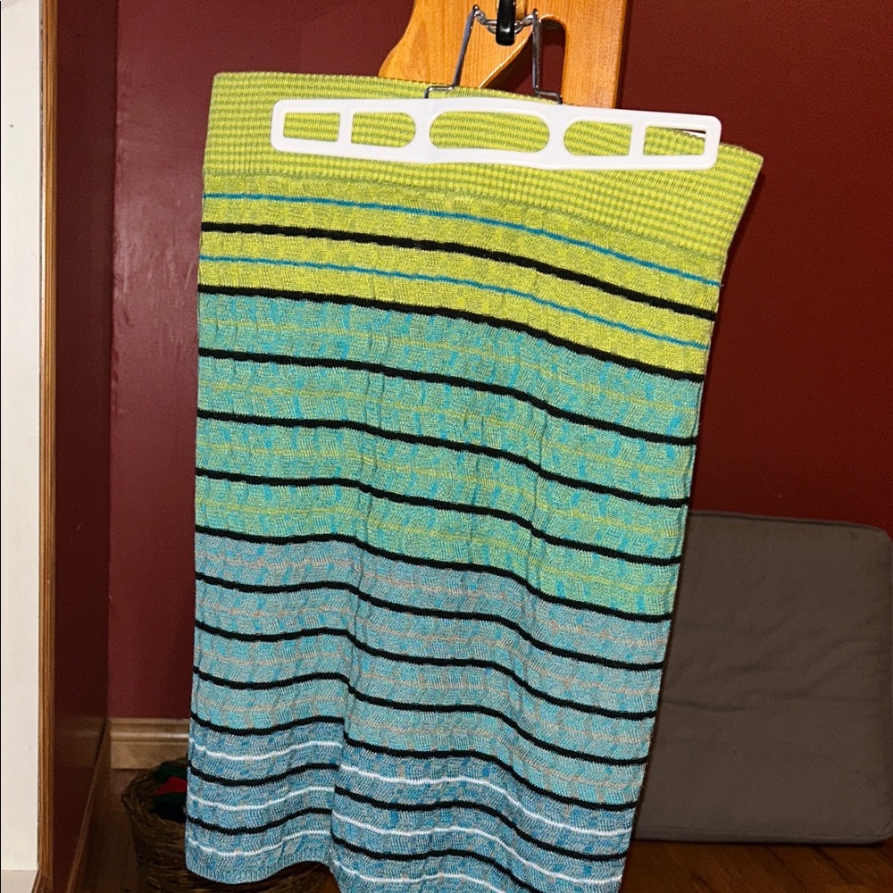 LOFT green gradient skirt